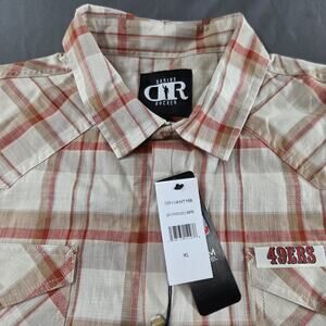 Darius Rucker Collection Red San Francisco 49ers Plaid Short Sleeve Shirt NWT